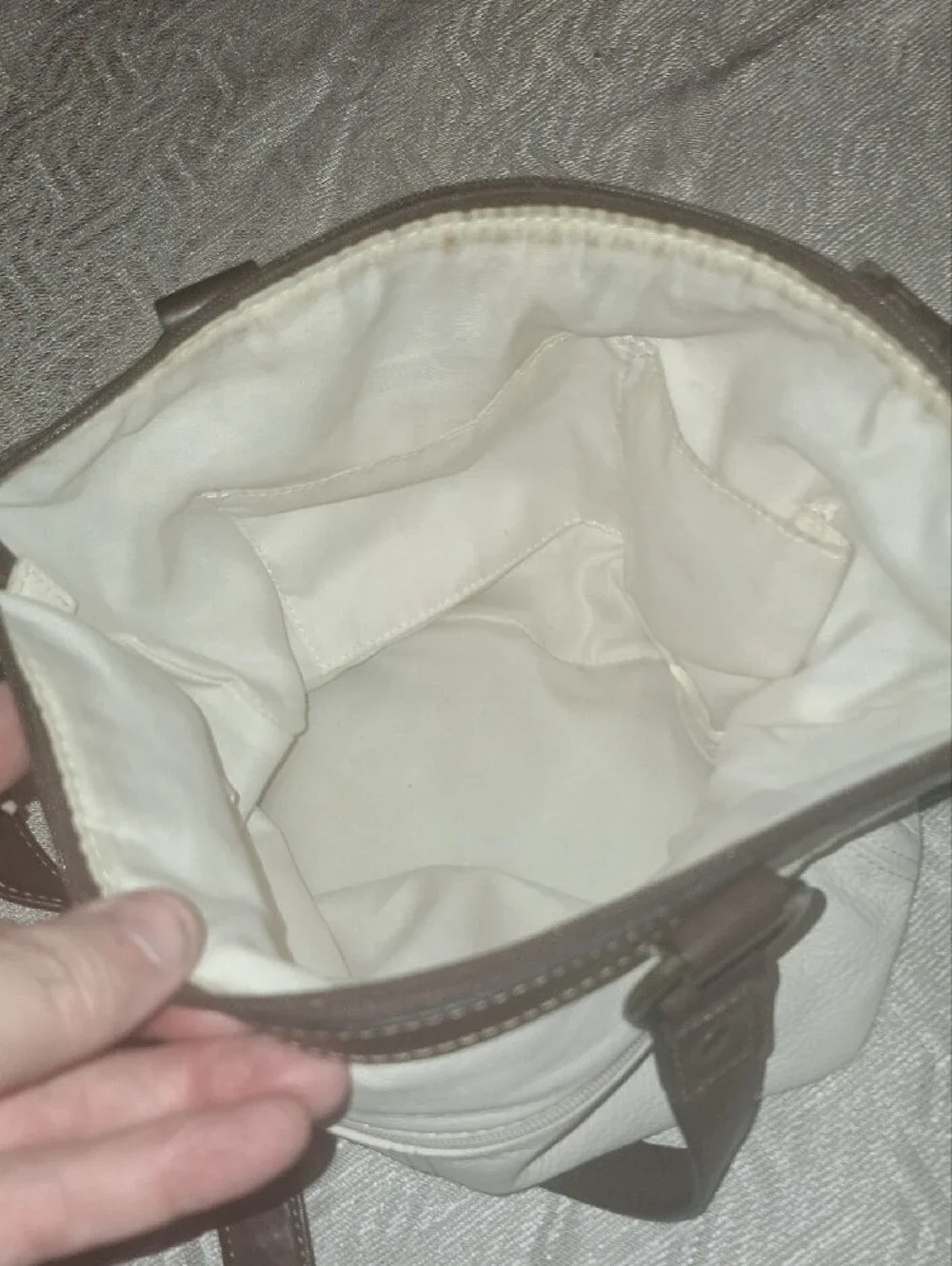 SAINT JOHN'SBAY White and Brown Leather Convertible Shoulder Bag